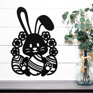 Easter Rabbit Sign ~ Metal Porch Sign | Front Door Sign | Personalized Entrance Sign | Metal Spring Sign