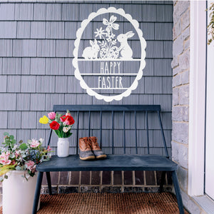 Happy Easter Sign ~ Metal Porch Sign | Front Door Sign | Personalized Entrance Sign | Metal Spring Sign