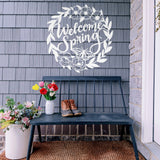 Welcome Spring Sign ~ Metal Porch Sign | Front Door Sign | Personalized Entrance Sign | Metal Spring Sign