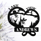 Lake View Family Name Sign ~ Metal Porch Sign - Outdoor Sign - Front Door Sign - Metal Lake Sign - Lake House