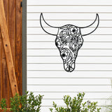 Floral Cow Skull ~ Metal Porch Sign | Personalized Metal Sign | Custom Porch