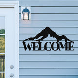 Mountain Welcome Metal Sign ~ Outdoor Metal Sign, Door Hanger Sign, Last Name Sign,  Personalized Metal Sign, Gift For Couple, Porch Sign