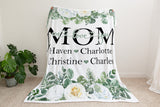 Mothers Day Blanket, Mothers Day Gift, Floral Style Blanket, Personalized Mom Gift, Gift For Grandparent, Birthday Gift For Mom, Mimi Gift