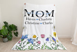 Mom We Love You, Wildflower Mothers Day Blanket, Mothers Day Gift, Personalized Gift, Gift For Mom, Birthday Gift For Mom, Christmas Gift
