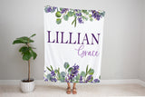 Elegant Greenery Nursery Baby Blanket, Boho Baby Blanket, New Baby Gift, Baby Blanket, Eucalyptus Lavender Floral Blanket, Floral Nursery