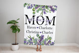 Mom We Love You, Floral Mothers Day Blanket, Mothers Day Gift, Personalized Gift, Gift For Mom, Birthday Gift For Mom, Christmas Gift