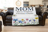 Mom We Love You, Wildflower Mothers Day Blanket, Mothers Day Gift, Personalized Gift, Gift For Mom, Birthday Gift For Mom, Christmas Gift